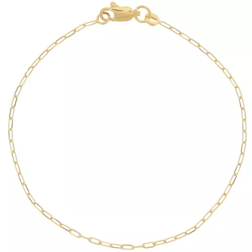 Bracelet maille Rectangle limée 1.5 mm - Plaqué Or 3 microns x19 cm