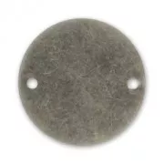 Intercalaire rond lisse 2 trous 20 mm argenté vieilli x1