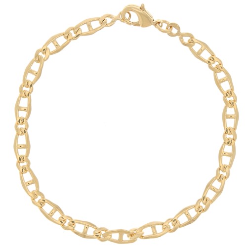 Bracelet maille Fantaisie 4.7 mm - Plaqué Or 3 microns x19 cm