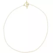 Tour de cou chaîne maille Rombo limée 2mm et fermoir T - Plaqué Or 3 microns x42cm