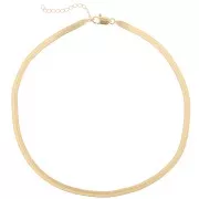 Tour de cou chaîne maille Miroir -serpent plate 4.5 mm - Plaqué Or 3 microns x45cm