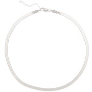 Tour de cou chaîne maille Miroir - serpent plate - 4.5 mm - Argent 925 x40cm