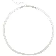 Tour de cou chaîne maille Miroir - serpent plate - 4.5 mm - Argent 925 x40cm