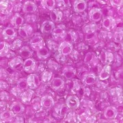 Perles rocailles Preciosa 9/0 2.5 mm - Crystal interieur violet nacrées x20g
