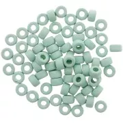Perles rondelles style Heishi en céramique 9x5.5 mm - Vert Turquoise mat x20