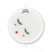 Palet en céramique 16 mm Visage Blanc x1