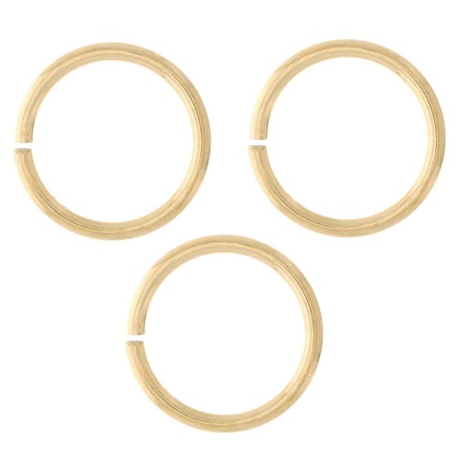 Anneaux ouverts 10x1 mm en Acier inoxydable 316L Doré x10