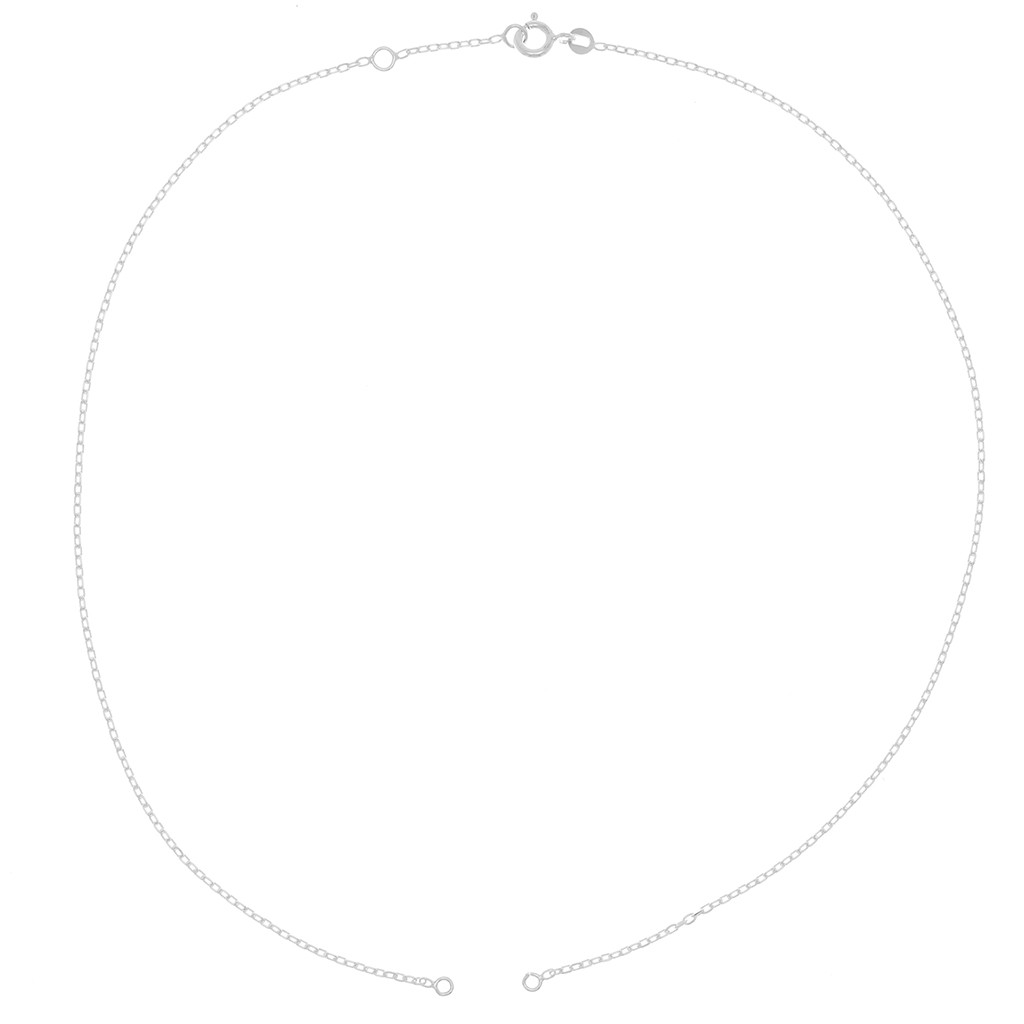 Chaîne En Argent 925 Tour De Cou - 43 Cm Avec Modules Fantaisie, Occasion
