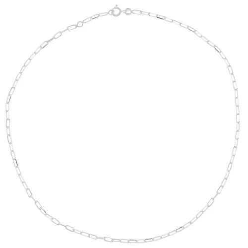 Tour de cou chaîne maille rectangle limée 2.6 mm - Argent 925 x41 cm
