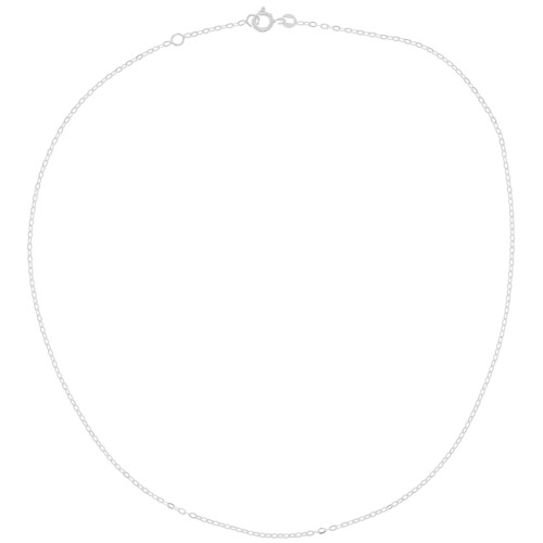 Chaîne En Argent Massif Ras De Cou - Maille Forçat, 42 Cm, 1,20 G, Occasion