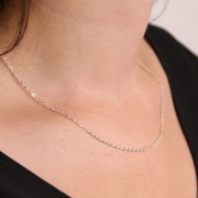 Tour de cou chaîne maille Forçat limée 1.6 mm - Argent 925 x42 cm
