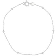 Bracelet maille Forçat alternée perles rondes 2.5 mm - Argent 925 x19cm|raw }}