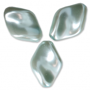 Perles torsadées nacrées 19x13 mm Light Blue x10