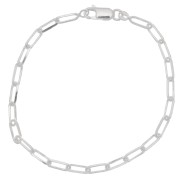 Bracelet maille Rectangle limée 3.7 mm - Argent 925 x19cm|raw }}