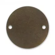 Intercalaire rond lisse 2 trous 25 mm bronze x1