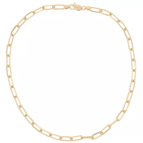 Tour de cou maille rectangle limée 5.6 mm - Plaqué Or 3 microns x42 cm