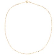 Tour de cou maille rectangle limée fantaisie 2.6 mm - Plaqué Or 3 microns x42 cm|raw }}