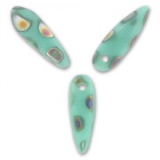 Dagues en verre 3x11 mm Green Turquoise Peacock x50