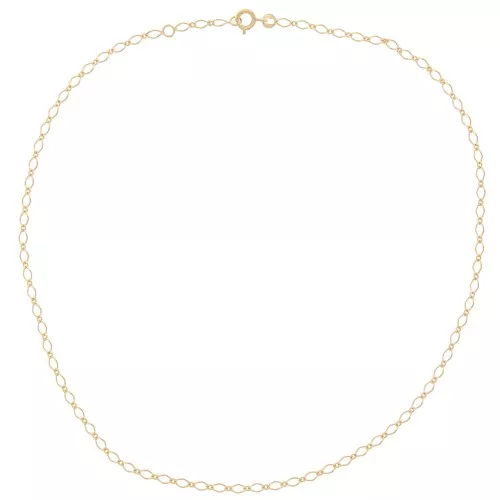 Tour de cou maille Figaro alternée limée (1x1) 2.7 mm Plaqué Or 3 microns x42 cm
