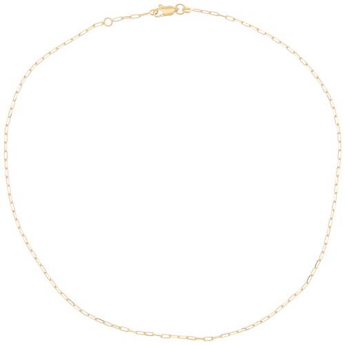 Tour de cou maille rectangle limée 1.8 mm Plaqué Or 3 microns x42 cm