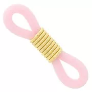 Attaches lunettes avec ressort Rose/doré x4