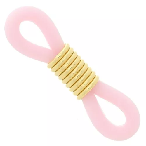 Attaches lunettes avec ressort Rose/doré x4