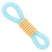 Attaches lunettes avec ressort Bleu Turquoise/doré x4