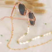 Attaches lunettes avec ressort Bleu Turquoise/argenté x4