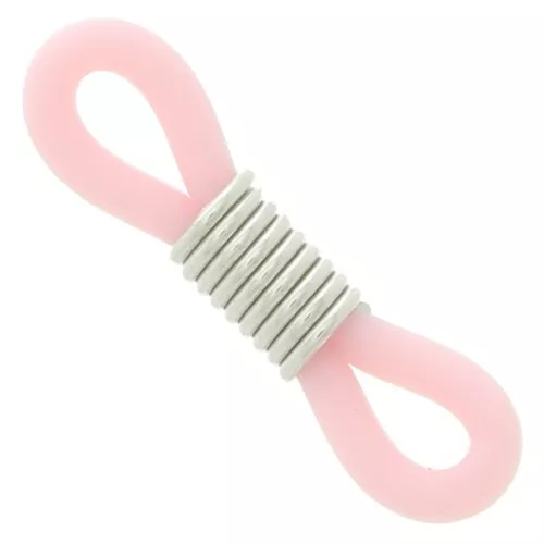 Attaches lunettes avec ressort Rose/argenté x4