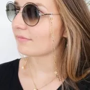Attaches lunettes avec ressort Rose/argenté x4