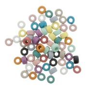Perles rondelles style Heishi en céramique 9x5.5 mm - Multicolore mat x65|raw }}