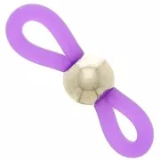 Attaches lunettes avec perle ronde Violet/Argenté x4