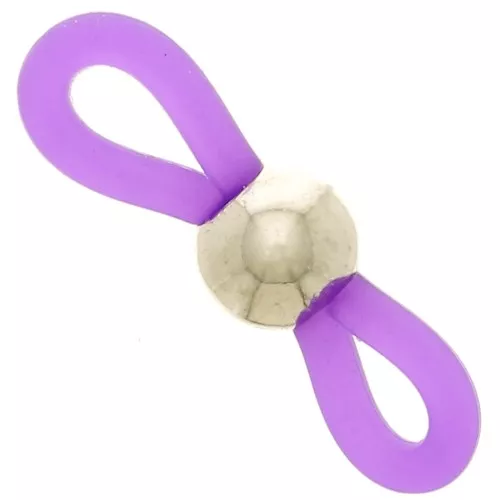 Attaches lunettes avec perle ronde Violet/Argenté x4