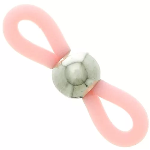 Attaches lunettes avec perle ronde Rose/Argenté x4