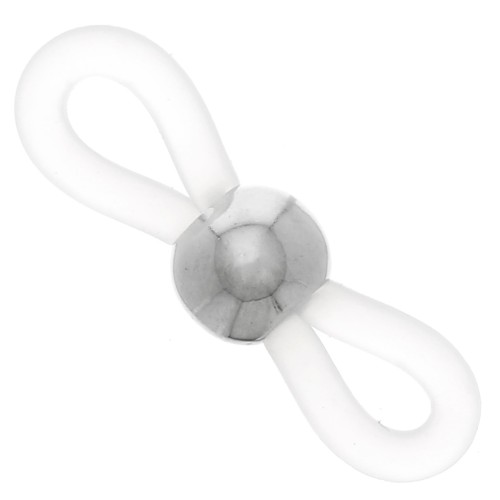 Attaches lunettes avec perle ronde Blanc/Argenté x4