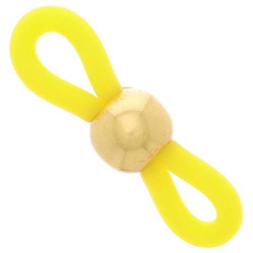 Attaches lunettes avec perle ronde Jaune/Doré x4