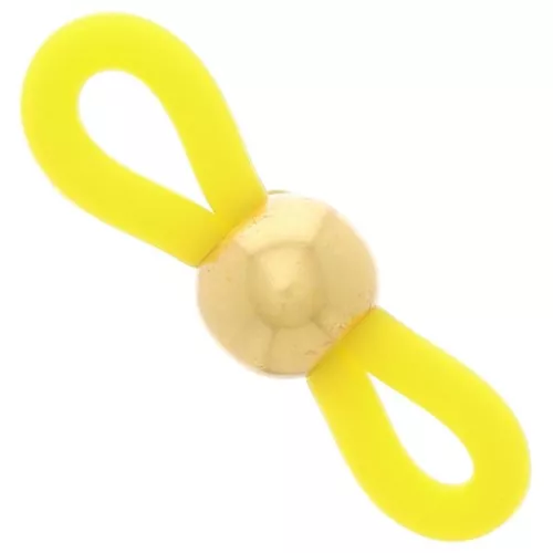 Attaches lunettes avec perle ronde Jaune/Doré x4