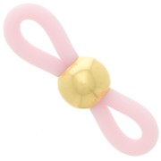 Attaches lunettes avec perle ronde Rose/Doré x4|raw }}