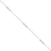 Chaîne maille Forçat avec des tubes 1.2 mm en Argent 925 x50cm