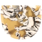 Pendentif demi-lune en acétate 29x34 mm - Ecaille de tortue Ocre - Blanc x1|raw }}