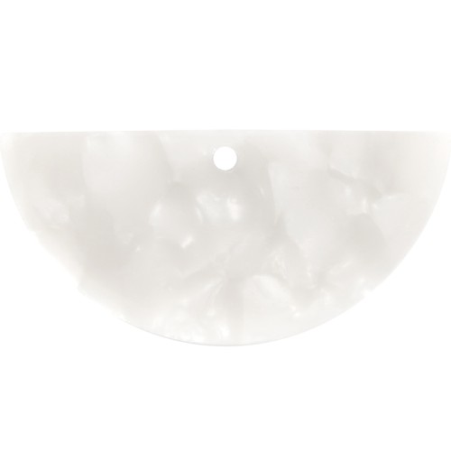 Pendentif demi-lune en acétate 15x30.5 mm - Ecaille de tortue - Blanc nacré x1