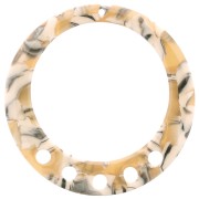 Pendentif - chandelier évidé 36 mm en acétate - Ecaille de tortue - Ocre - Noir x1|raw }}