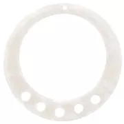 Pendentif - chandelier évidé 36 mm en acétate - Ecaille de tortue - Blanc nacré x1