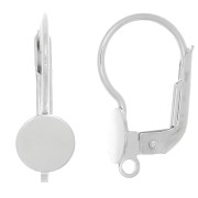 Dormeuses plateau 17 mm pour cabochon 6 mm avec anneau fermé - Argent 925 x2|raw }}