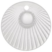 Breloque ronde effet plissé 15 mm avec serti pour cabochon 4 mm - Placage Argent fin x1|raw }}