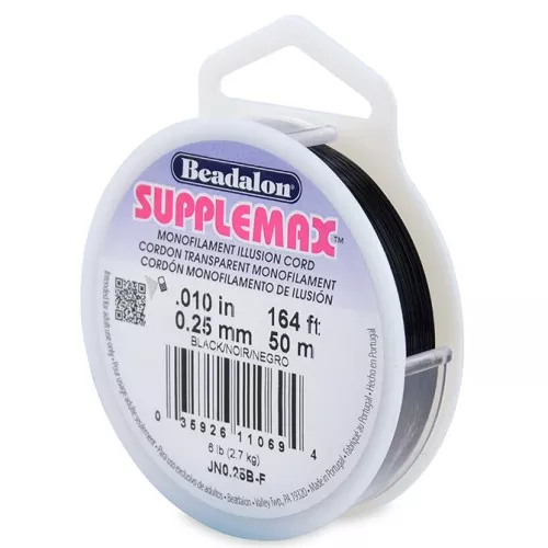 Fil nylon invisible - illusion cord Supplemax 0.25 mm Noir x50m