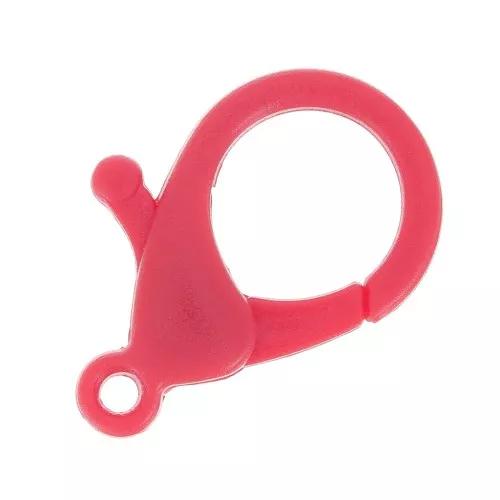 Fermoir mousqueton 25 mm en acrylique - Rouge x1