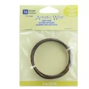 Fil de cuivre Artistic Wire 1.3 mm anti-ternissement - Cuivré vieilli x3m