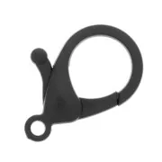 Fermoir mousqueton 25 mm en acrylique - Noir x1