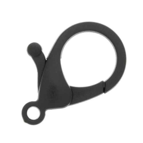 Fermoir mousqueton 25 mm en acrylique - Noir x1